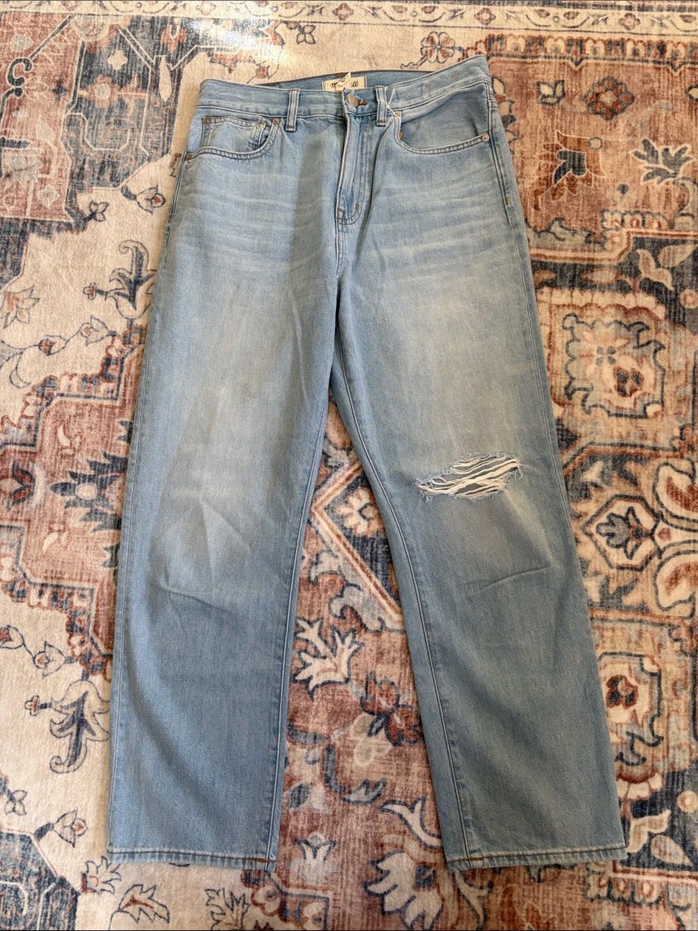 Madewell 90’s Straight Crop Ripped Jeans Women’s Size 28